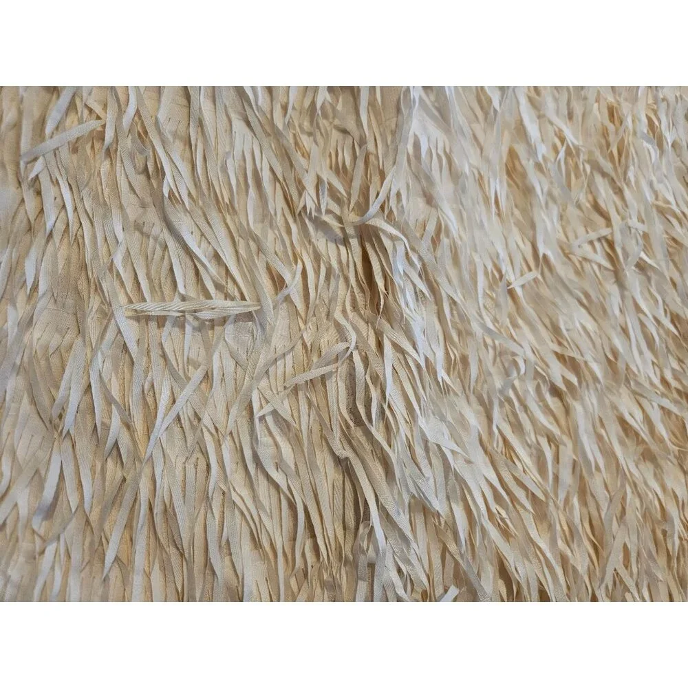 POL Cream Fringe Flapper Festival Coastal Cowgirl Lined Mini Skirt Women S - Picture 4 of 7